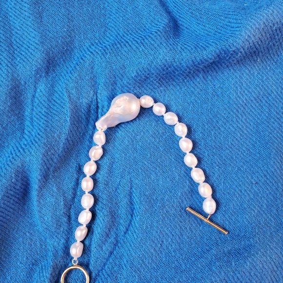 Baroque freshwater pearl bracelet - Picture 4 of 5